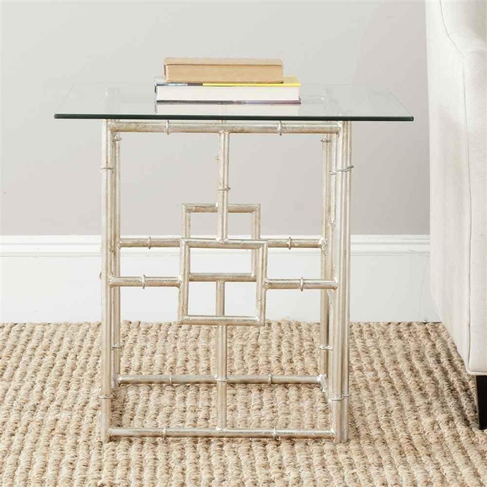 Dermot Glass Top Accent Table - Silver/Clear Glass - Safavieh.