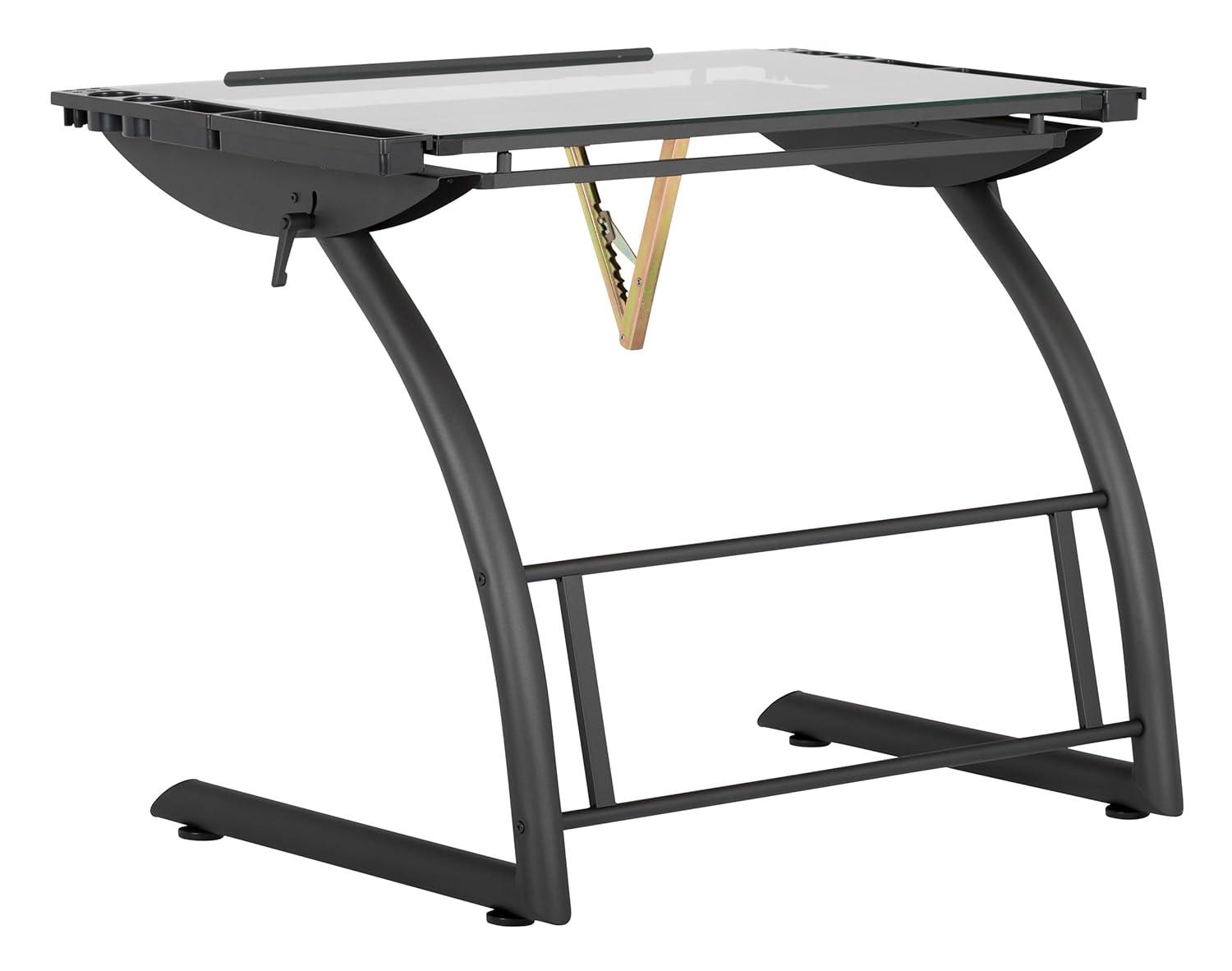 Inbox Zero Cournoyer Glass Drafting Table