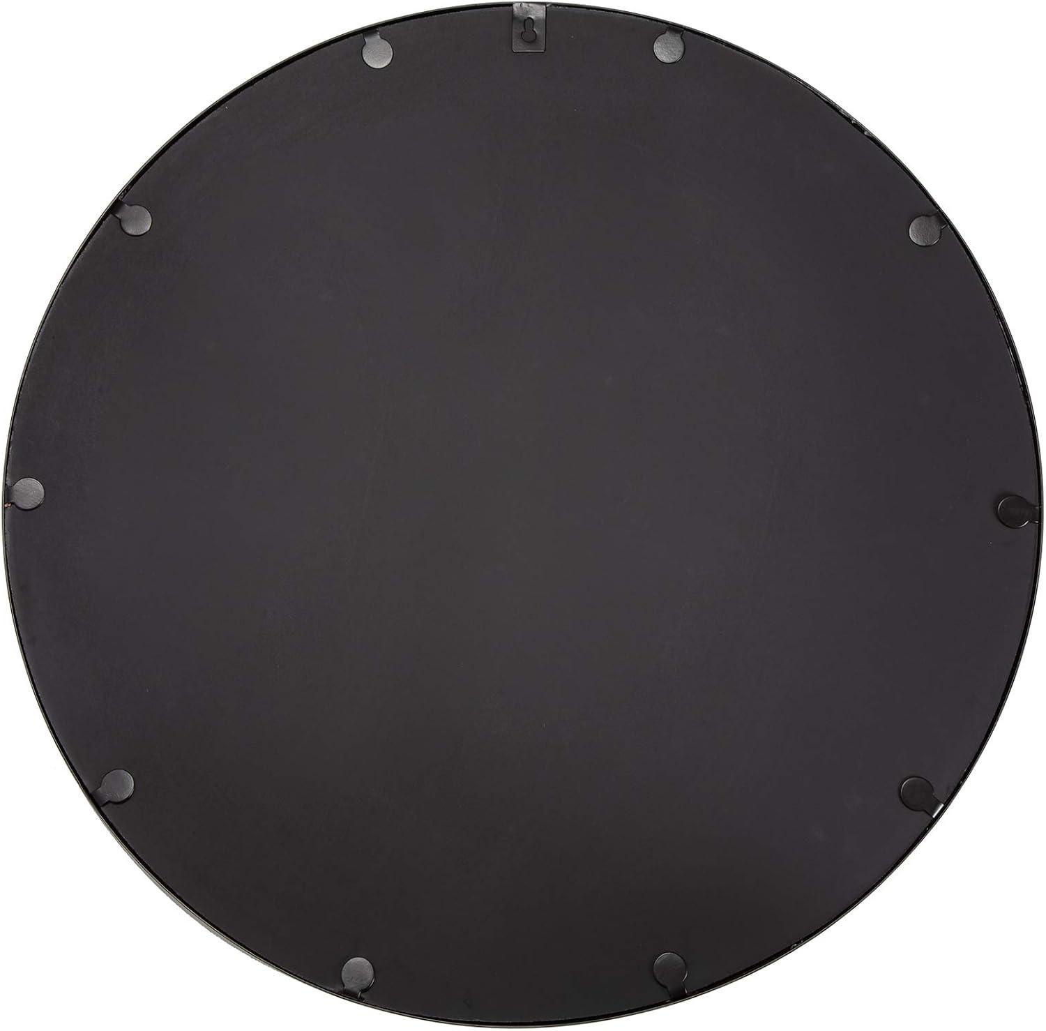 Adelina Modern Black Metal Framed 30" Round Wall Mirror