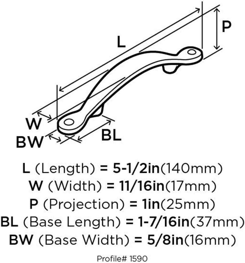 Wrought Iron Dark 3-Inch Classic Cabinet Drawer Pull