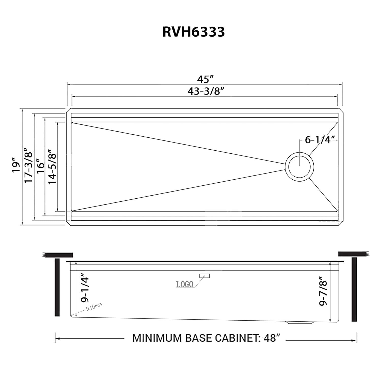 Ruvati 45-inch Stainless Steel Workstation Two-Tiered Ledge Undermount Kitchen Sink
