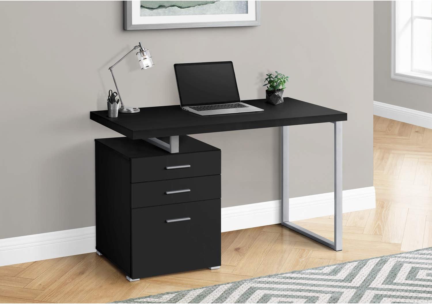 Monarch Specialties Computer Desk, Home Office, Laptop, Storage Drawers, 48"L, Work, Black Laminate