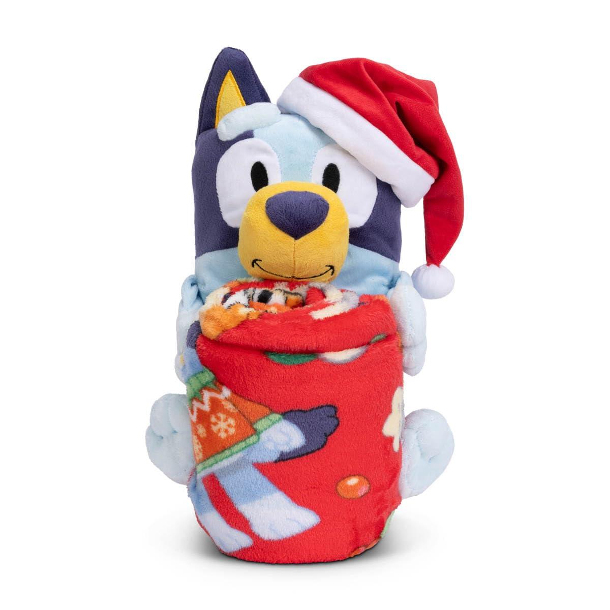 Northwest Character Hugger Pillow & Silk Touch Throw Blanket Set, 40" x 50", Bluey Festive Sweaters