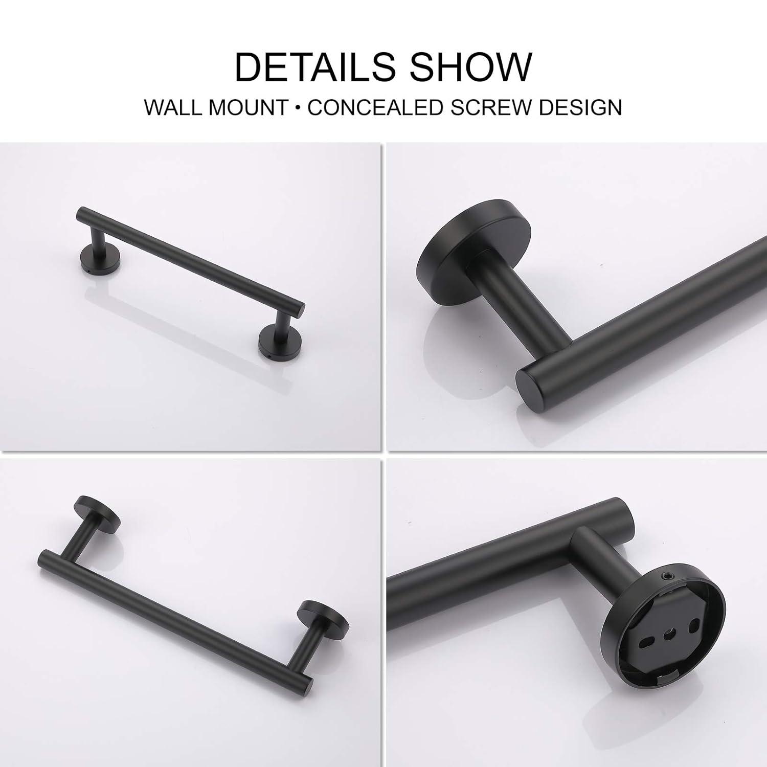 Towel Bar, 12 Inch Stainless Steel Single Towel Racks for Bathroom Kitchen Hand Towel Holder Dish Cloths Hanger Waterproof Wall-Mounted Towel Bar