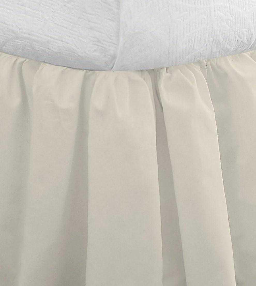 Fresh Ideas Fresh Ideas Ruffled Poplin Bed Skirt, 14" Drop Length