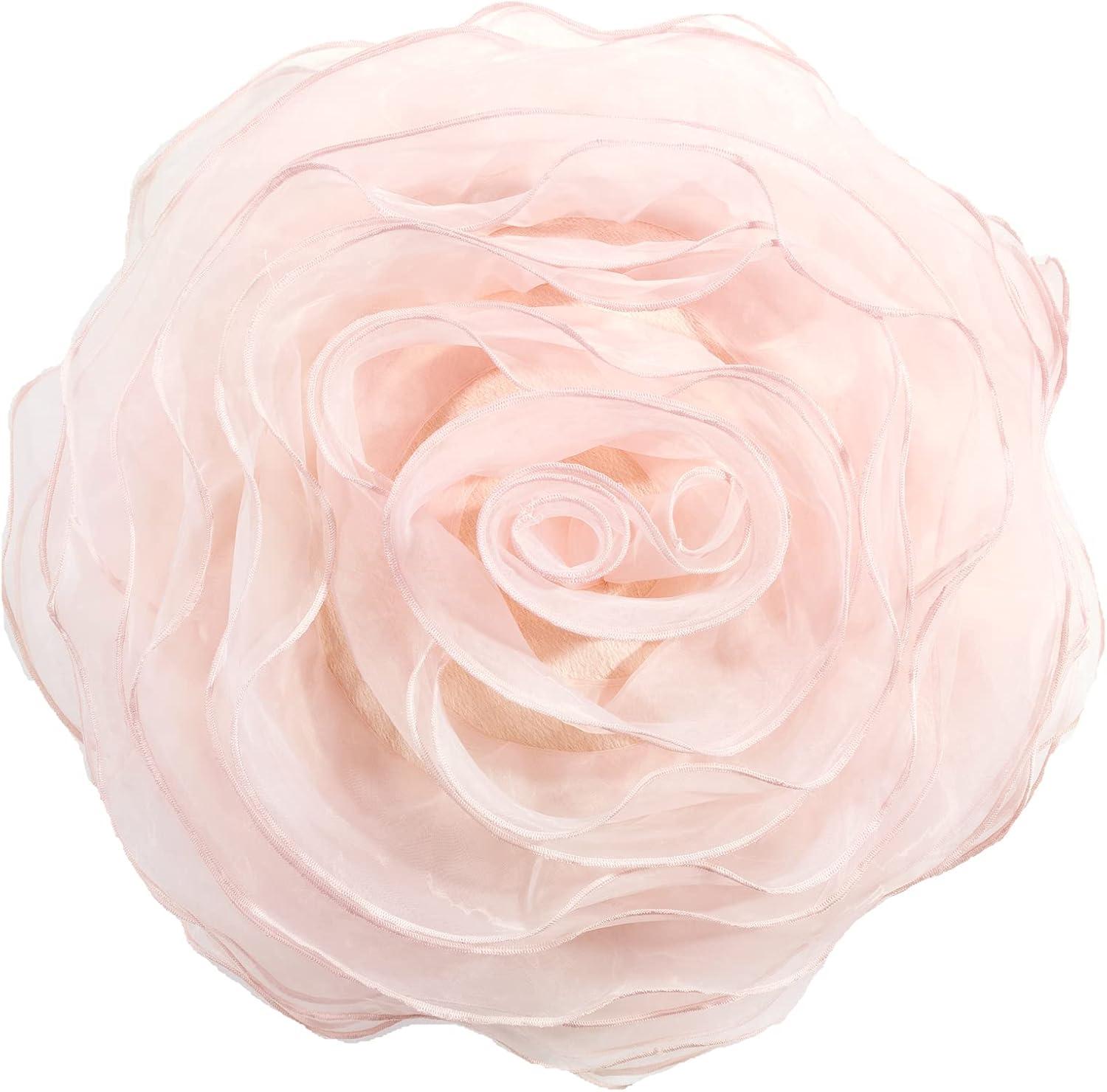 Lush Decor 17 in x 17 in Pink Ruffle Polyester Decorative Pillow