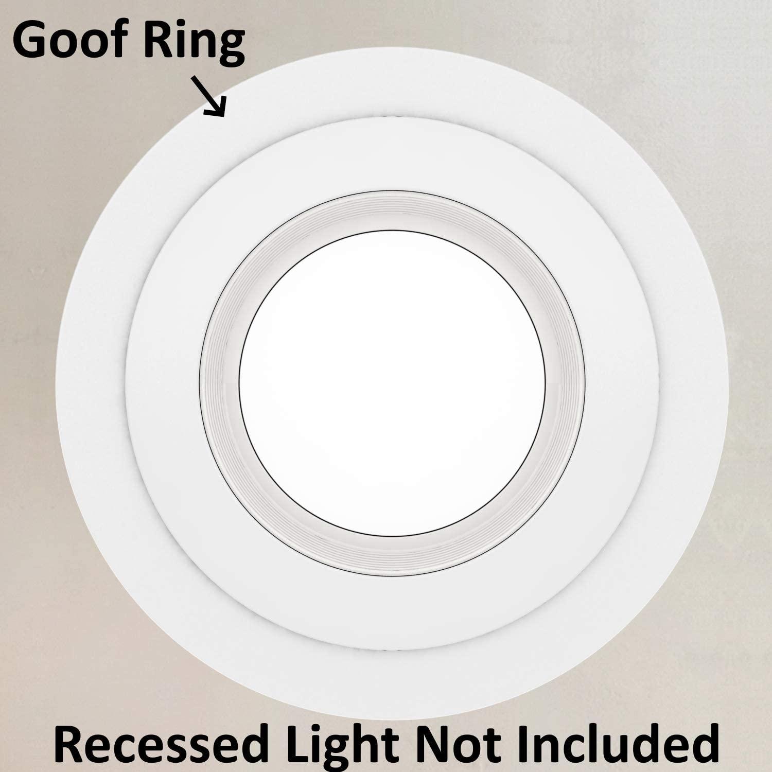 6 Pack Matte White Goof Trim Ring for 4" Inch Recessed Can Lighting Down Light, Outer Diameter 6.7 Inches, Inner Diameter 4.2 Inches