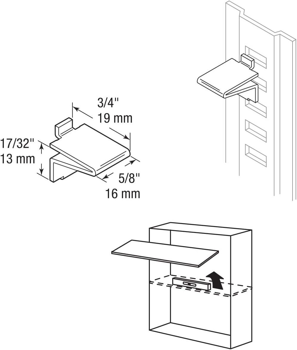 Zinc-Plated Steel Shelf Support Clip, 25 lb Capacity