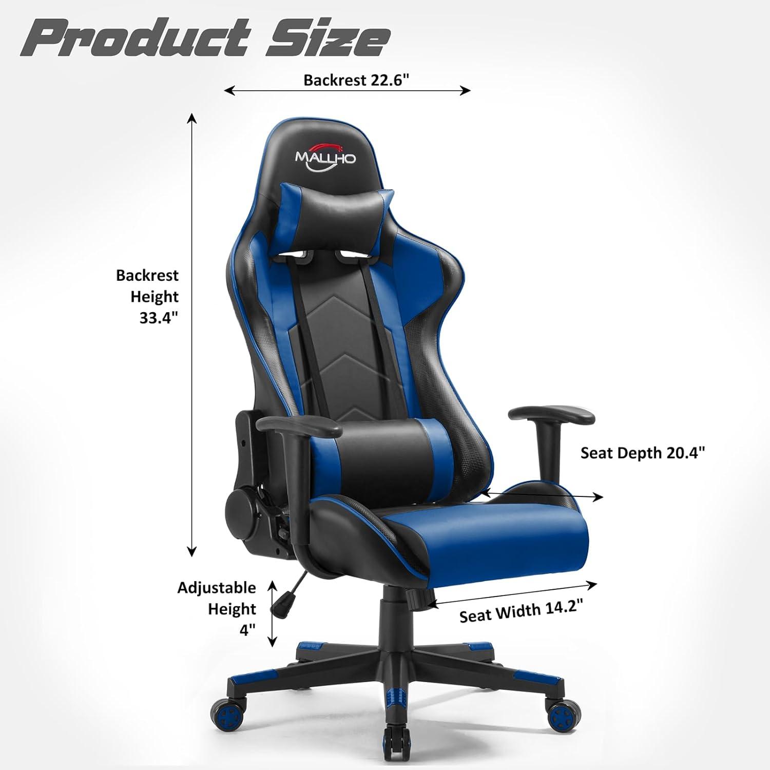 Polar Aurora Adjustable Ergonomic Faux Leather Swiveling PC & Racing Game Chair