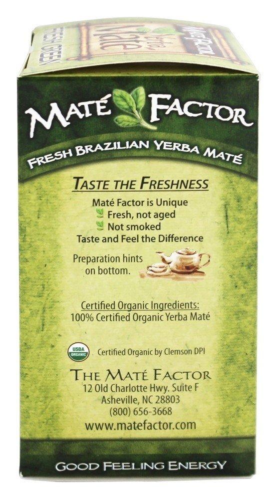 Mate Factor Fresh Green Organic Yerba Mate - Case of 6 - 24 Bags
