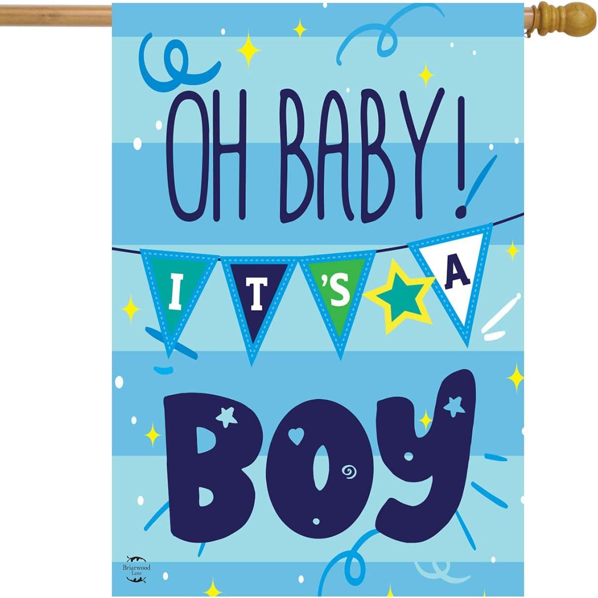 Baby Boy Double-Sided House Flag 28" x 40" Briarwood Lane