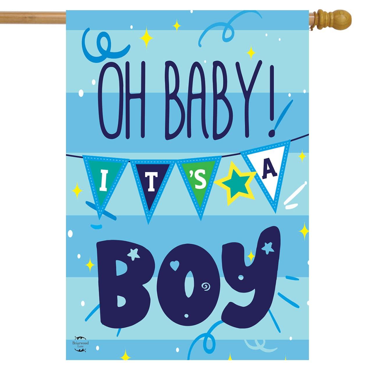 Baby Boy Double-Sided House Flag 28" x 40" Briarwood Lane