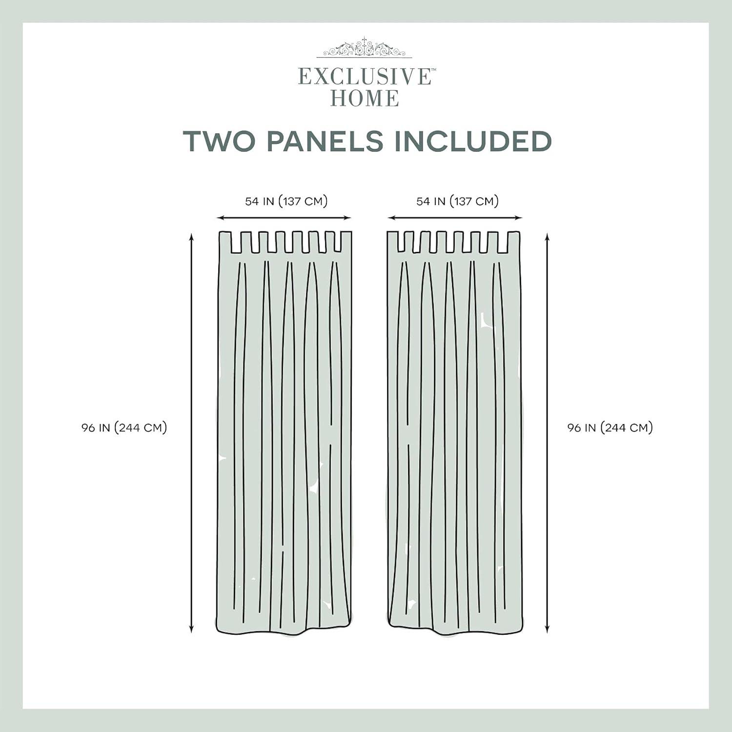 Set of 2 (96"x54") Indoor/Outdoor Solid Cabana Tab Top Window Curtain Panel Taupe - Exclusive Home