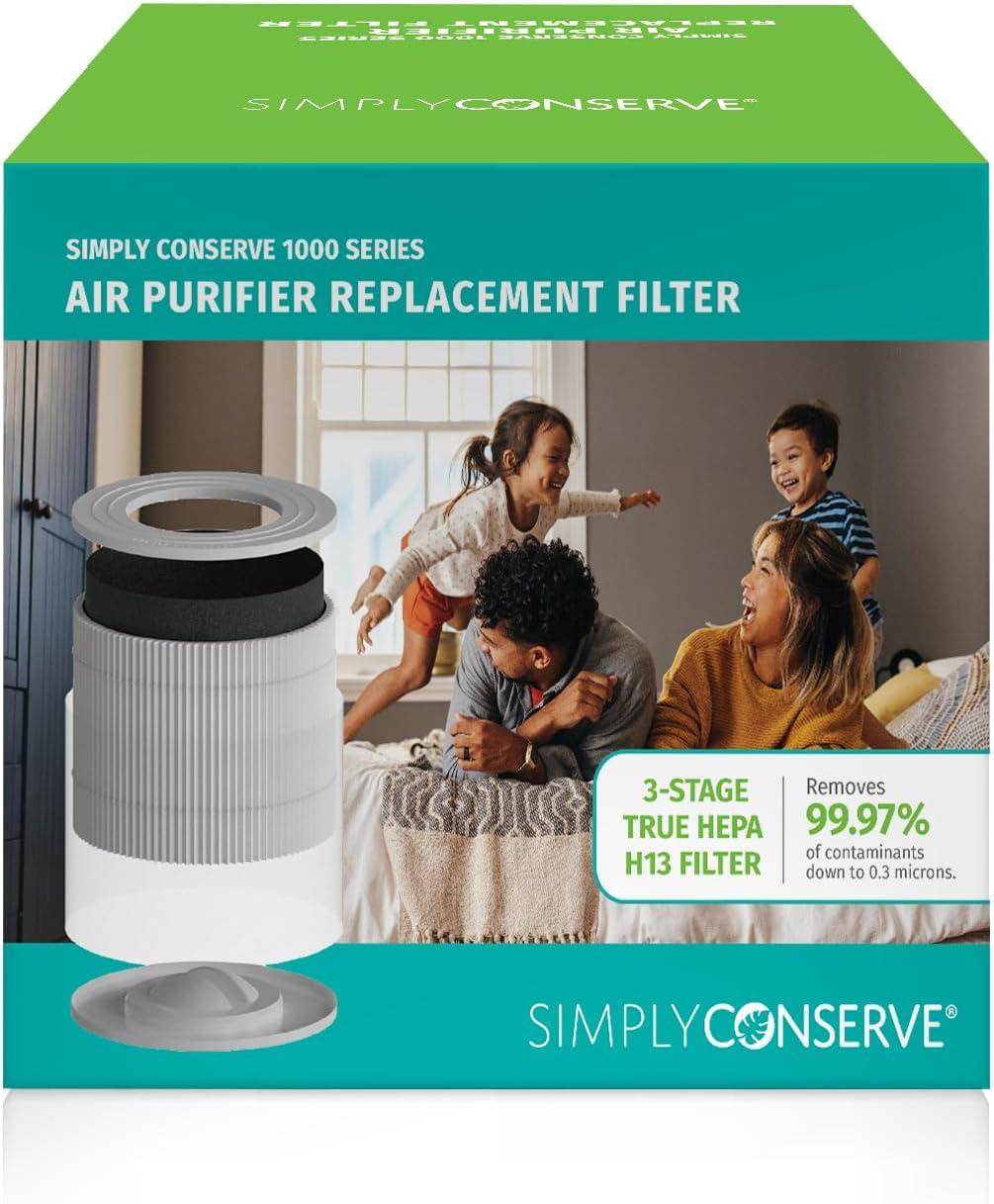 Compact White HEPA Air Purifier Replacement Filter