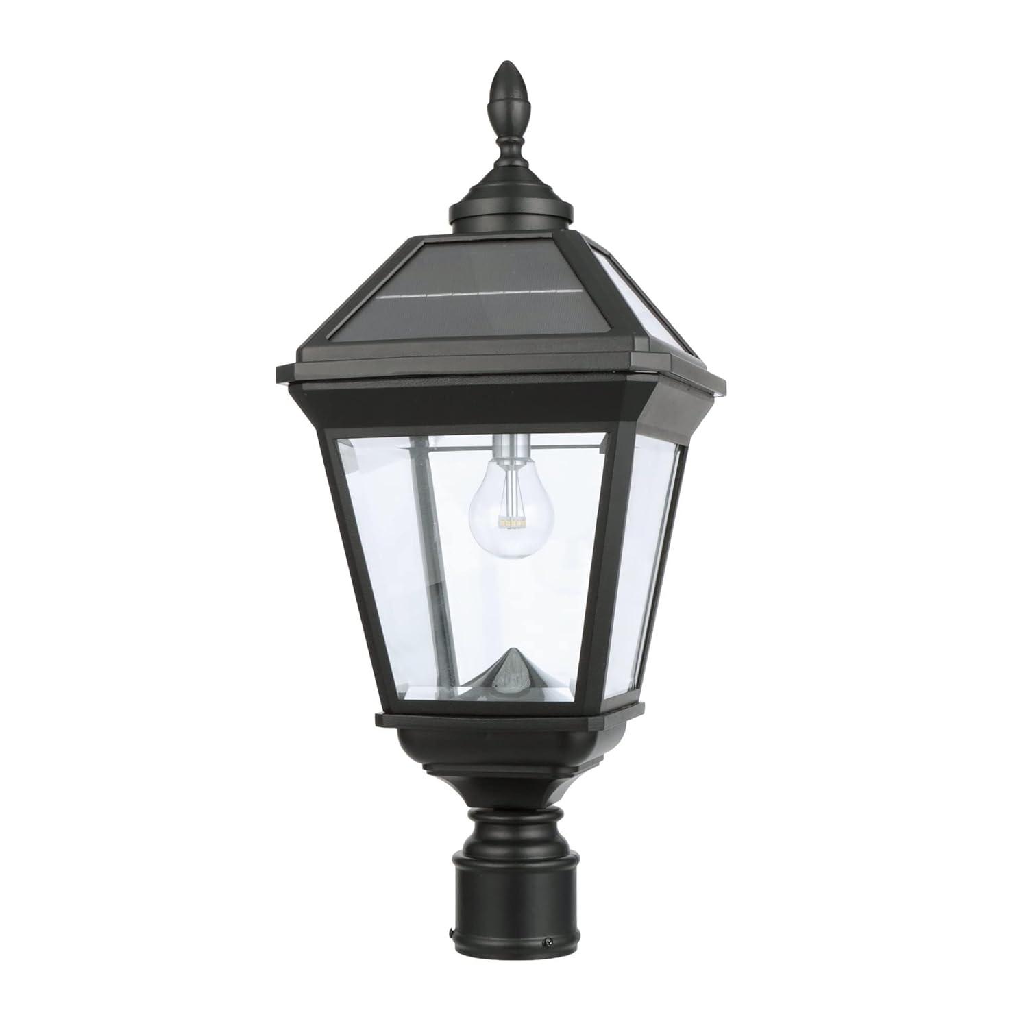 Gama Sonic Imperial Bulb Solar Lamp -3 Inch Fitter Mounts - Black Finish