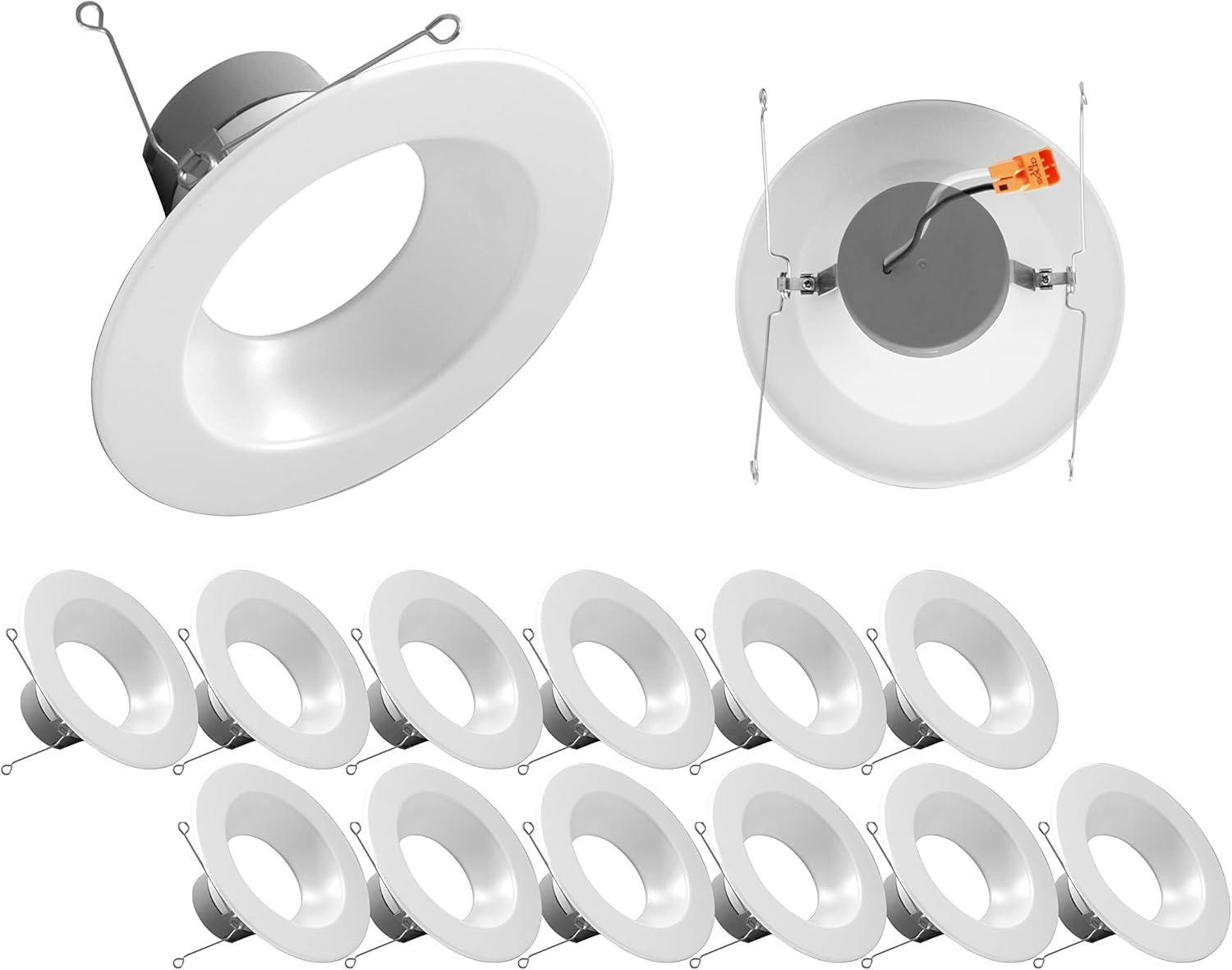 6-Inch White Dimmable LED Retrofit Recessed Lighting Kit, 12-Pack