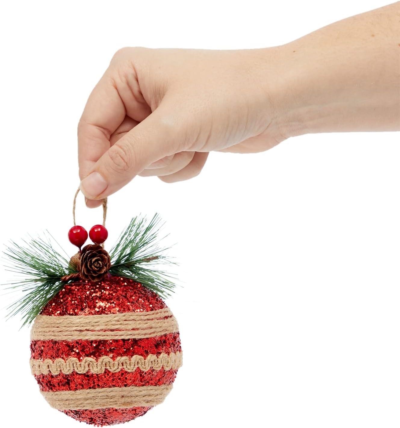Juvale Rustic Christmas Tree Ornaments, Farmhouse Holiday Decorations, Assorted Designs, 3 x 5.4 In
