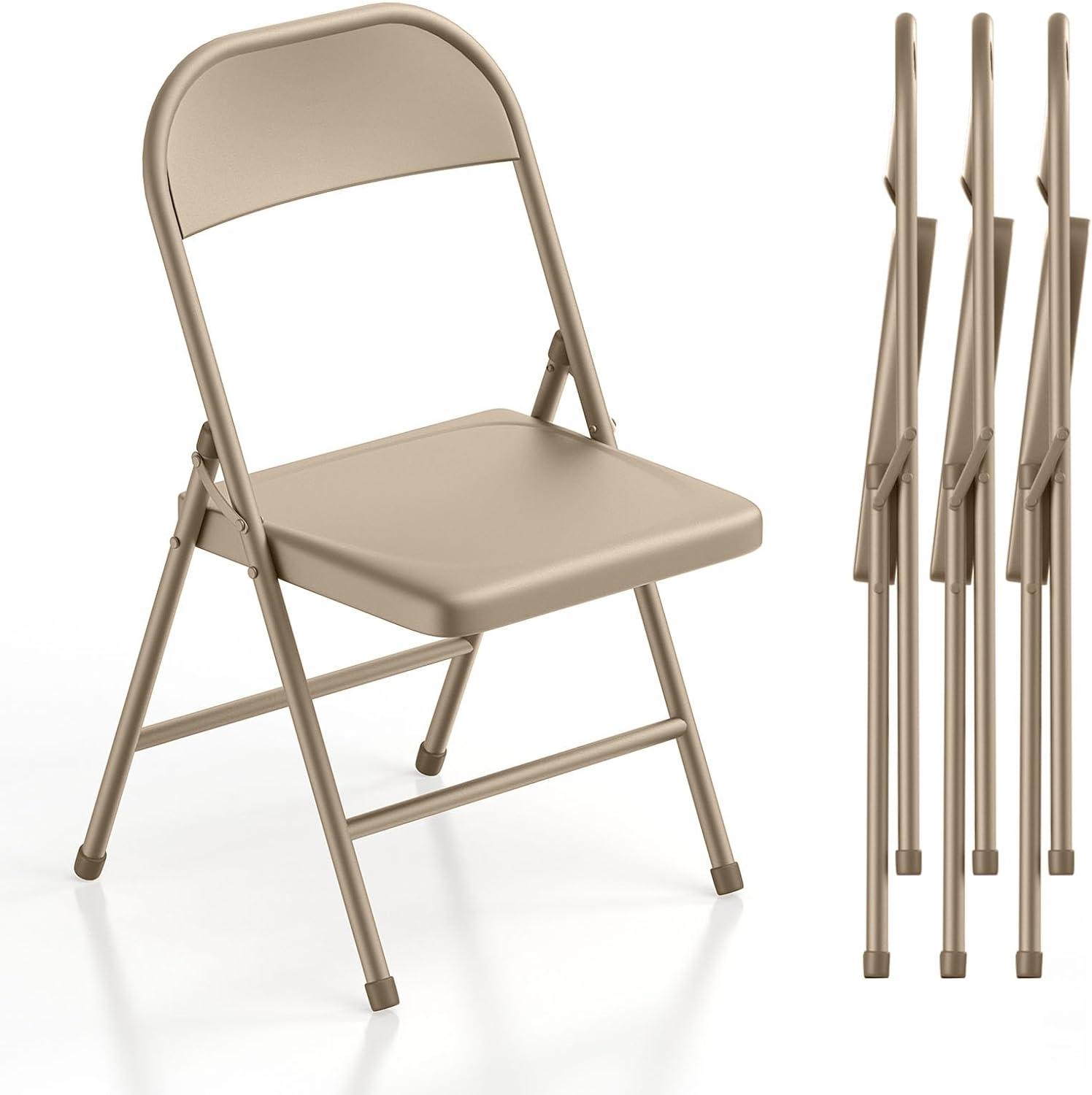 Commercialine Steel Folding Chair Set (Set of 4)