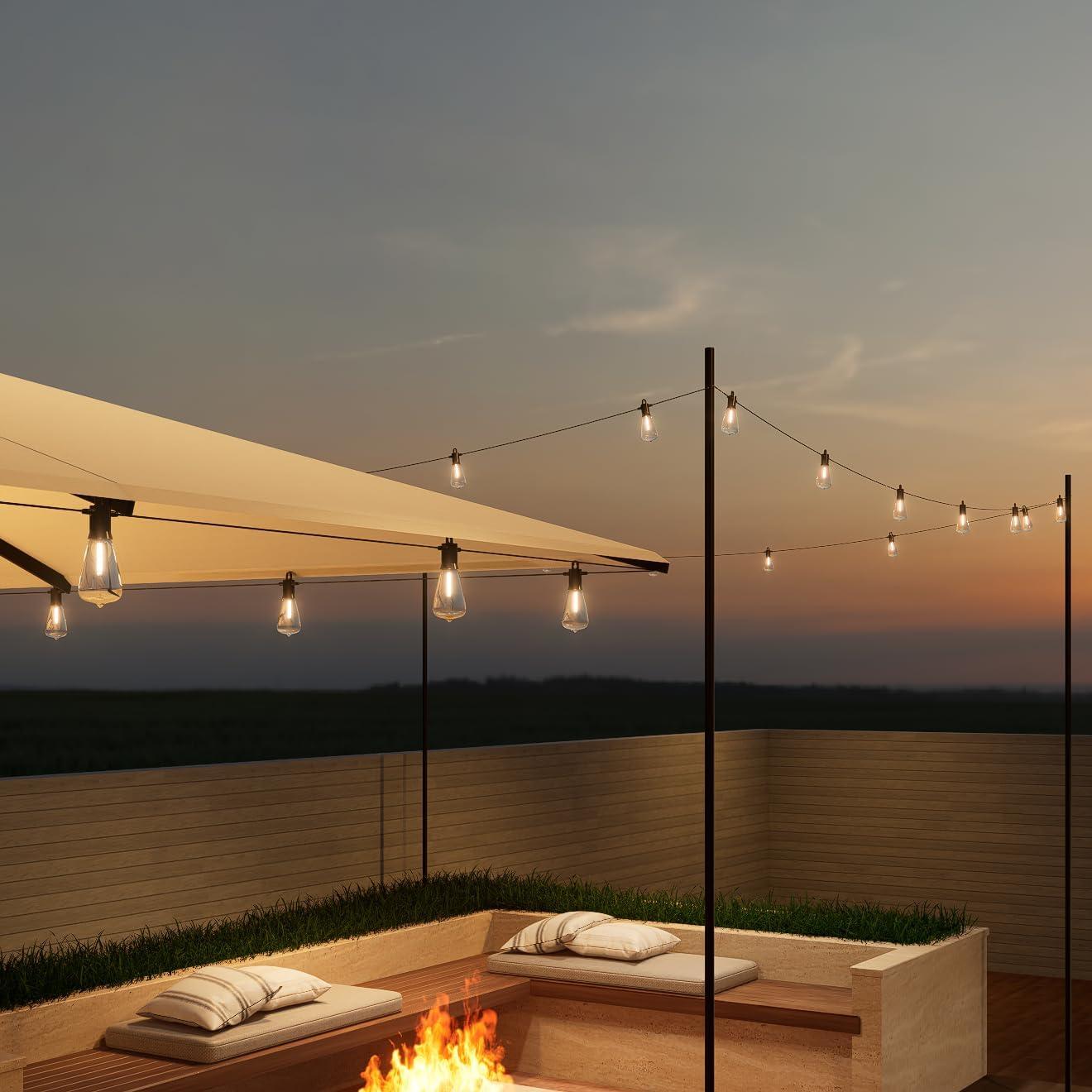 Arlmont & Co. Arlmont & Co. LED Outdoor String Lights 100FT Patio Lights With 52 Shatterproof ST38 Vintage Edison Bulbs