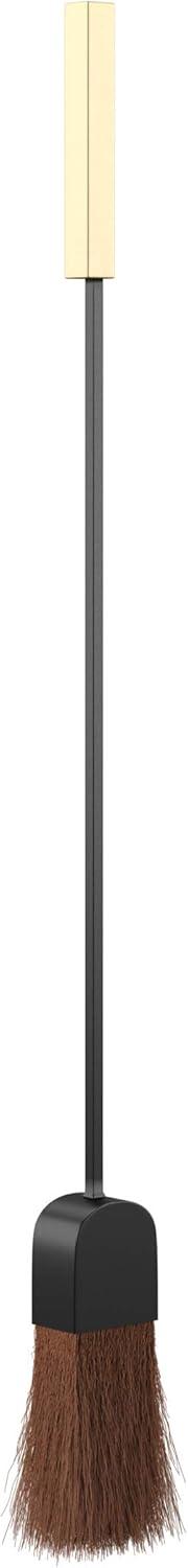 Modern Black and Gold Iron 4-Piece Fireplace Tool Set