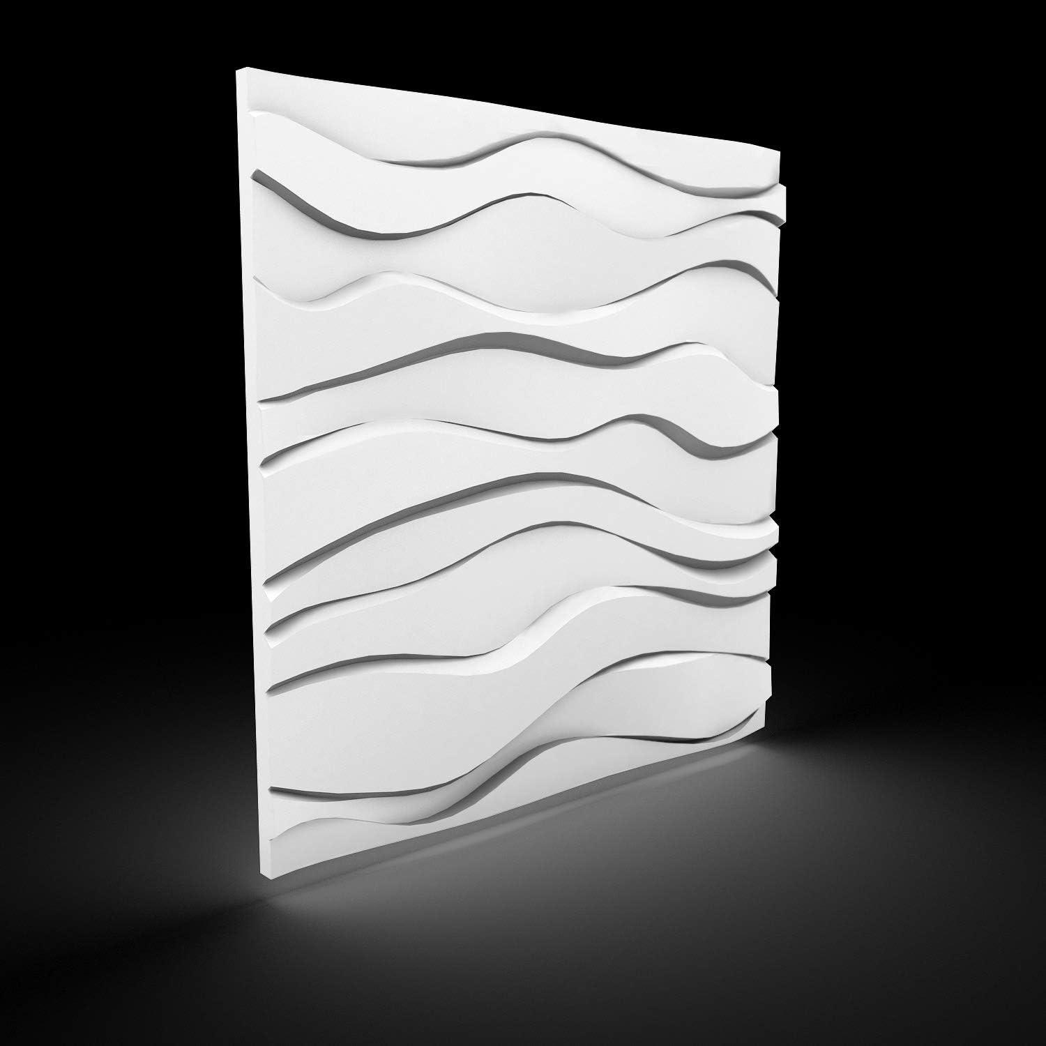 White 3D Textured Geometric Decorative Wall Panels