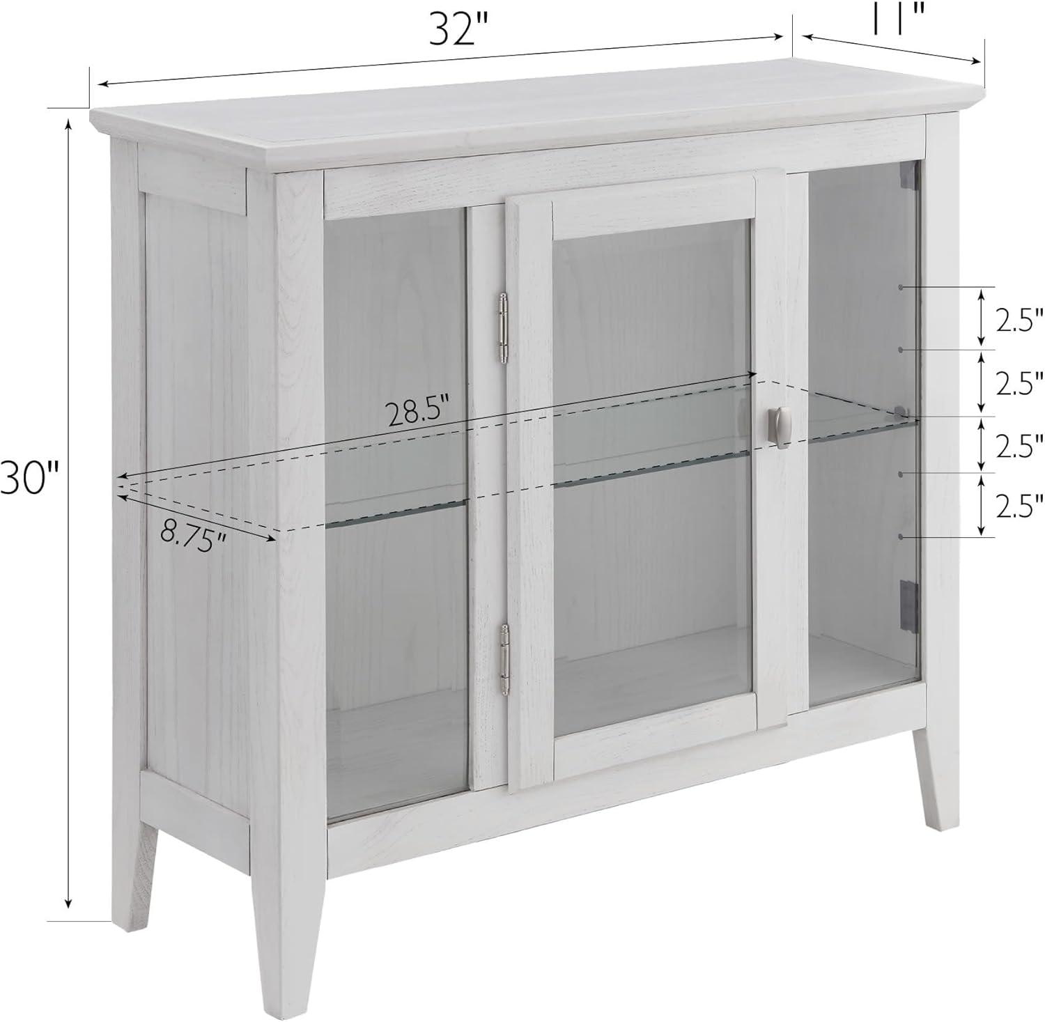 Leick Home Favorite Finds Entryway Wood Curio Cabinet in Weathered White