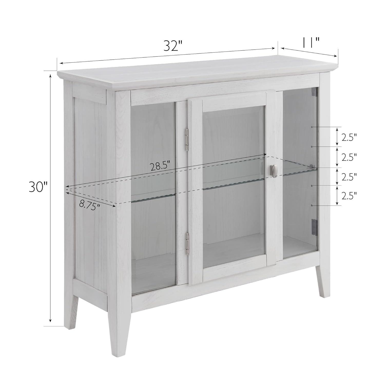 Leick Home Favorite Finds Entryway Wood Curio Cabinet in Weathered White
