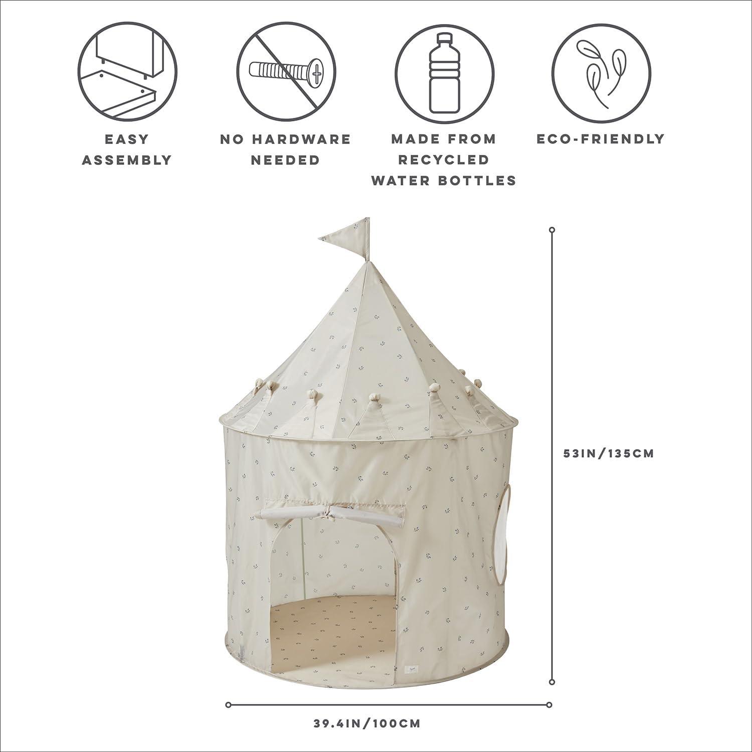 Blueberry Taupe Recycled Fabric Kids Play Tent Castle