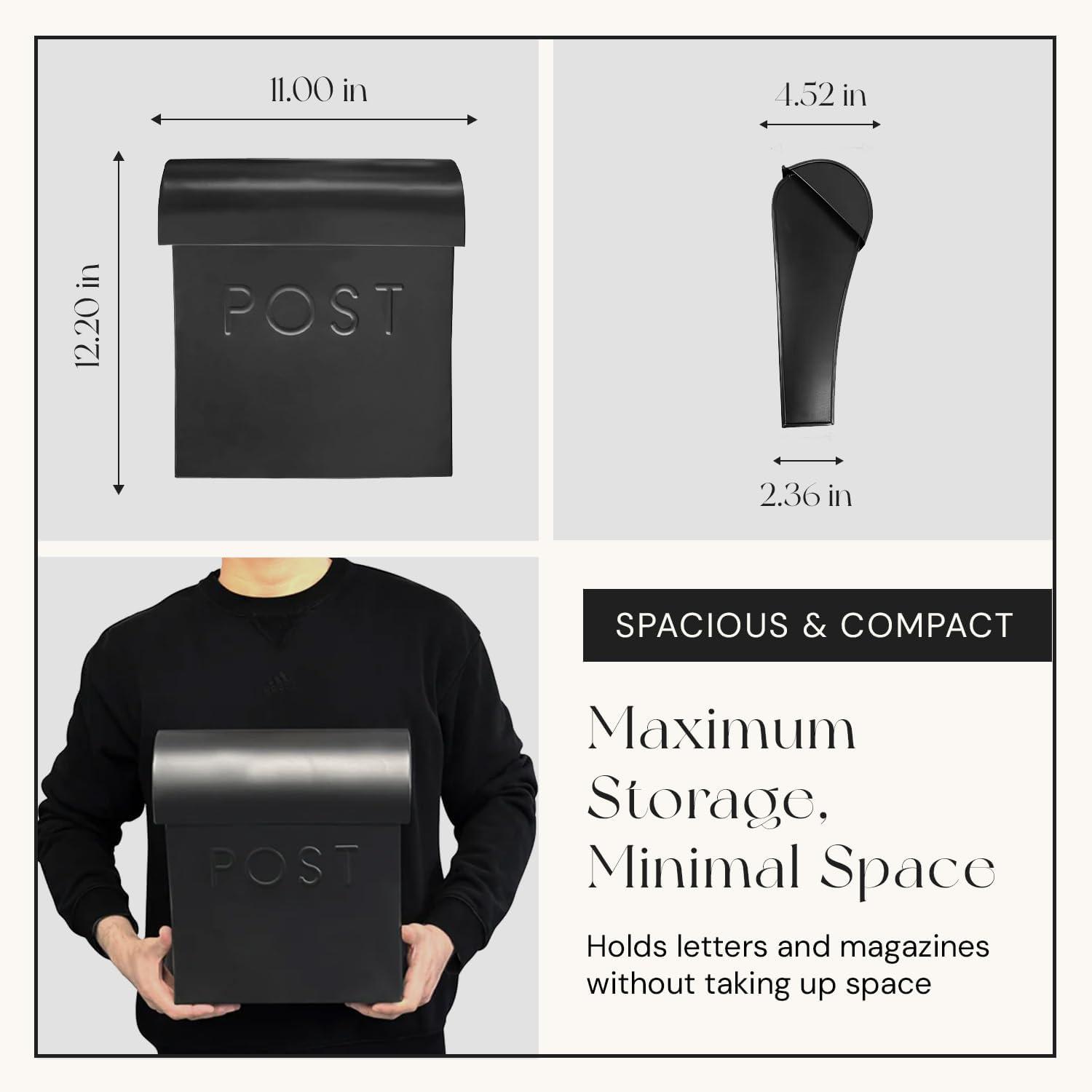 NACH Vicki Euro Farmhouse Max Water and Rust Protection Post Wall Mounted Mailbox