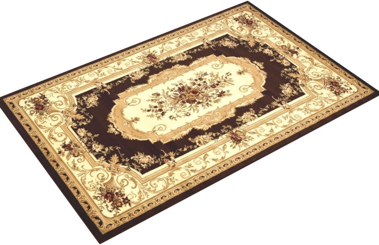 Unique Loom Versailles Collection Area Rug - Henry (6' 1" x 9' Rectangle Brown/Cream)