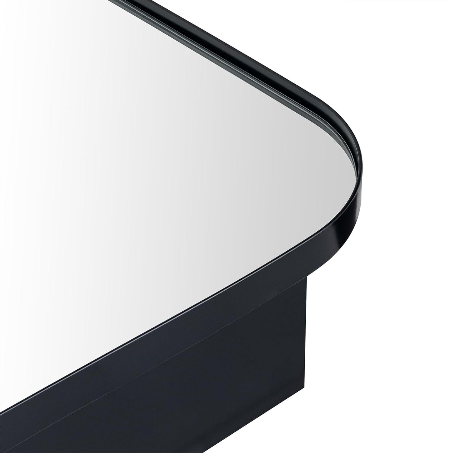 TEHOME Black Surface and Recessed Mount Rectangular Stainless Steel Metal Framed Bathroom Medicine Cabinet with Mirror, 22'' W x 30'' H