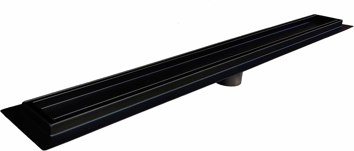 Matte Black 16 Inch Stainless Steel Linear Shower Drain