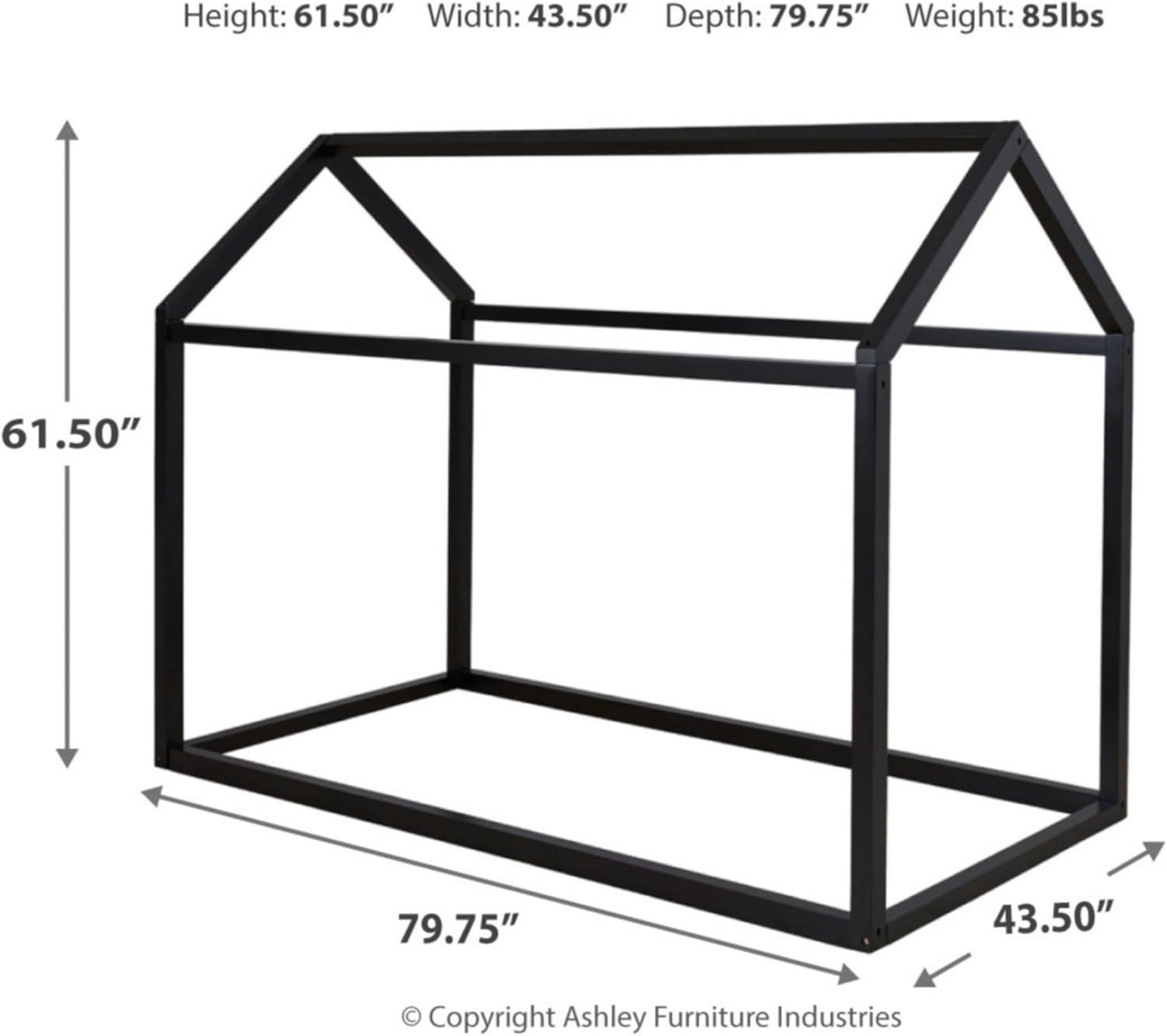 Signature Design by Ashley Contemporary Flannibrook Twin House Bed Frame  Black