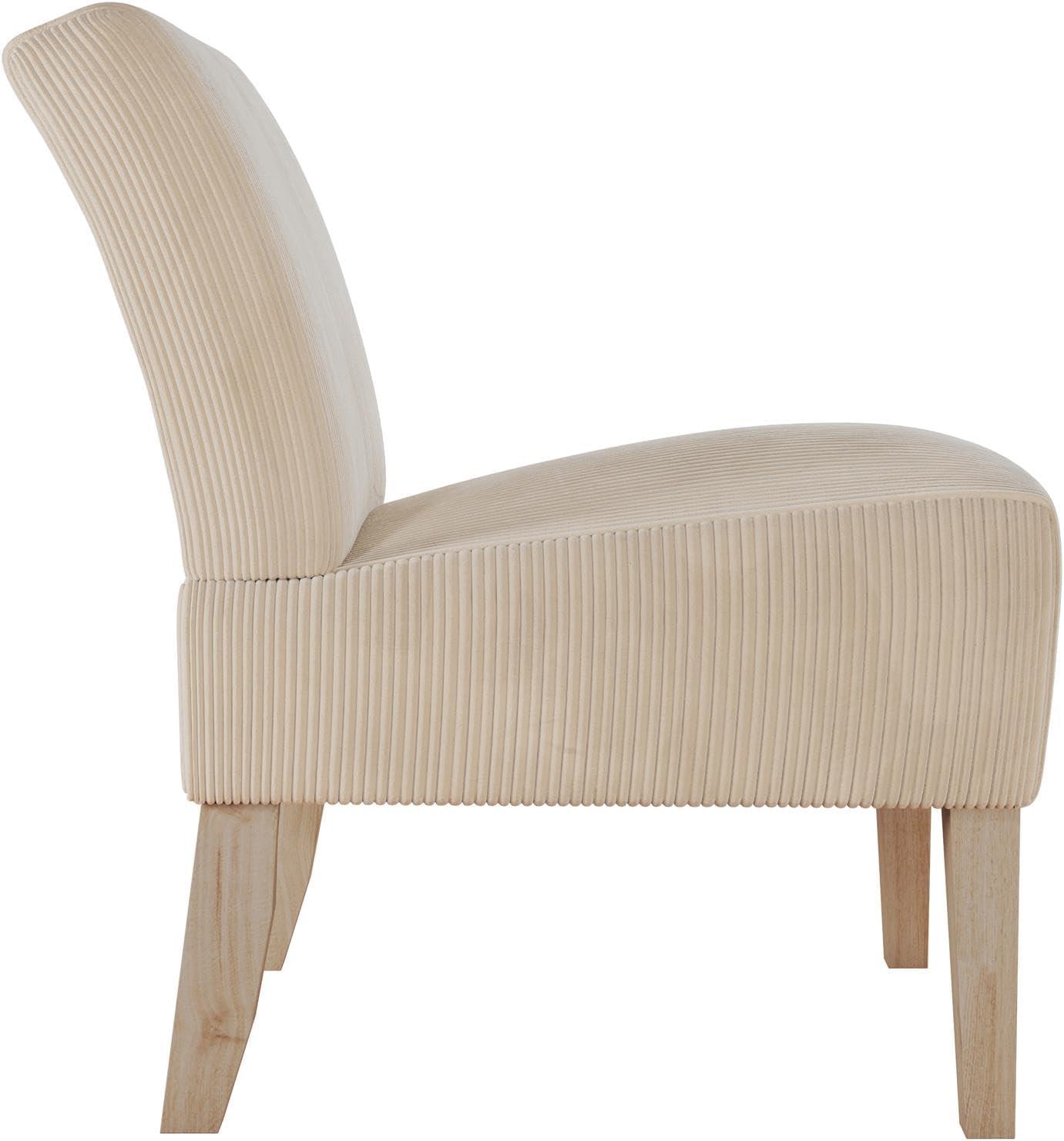 DHP Hazen Armless Upholstered Accent Chair, Ivory Corduroy