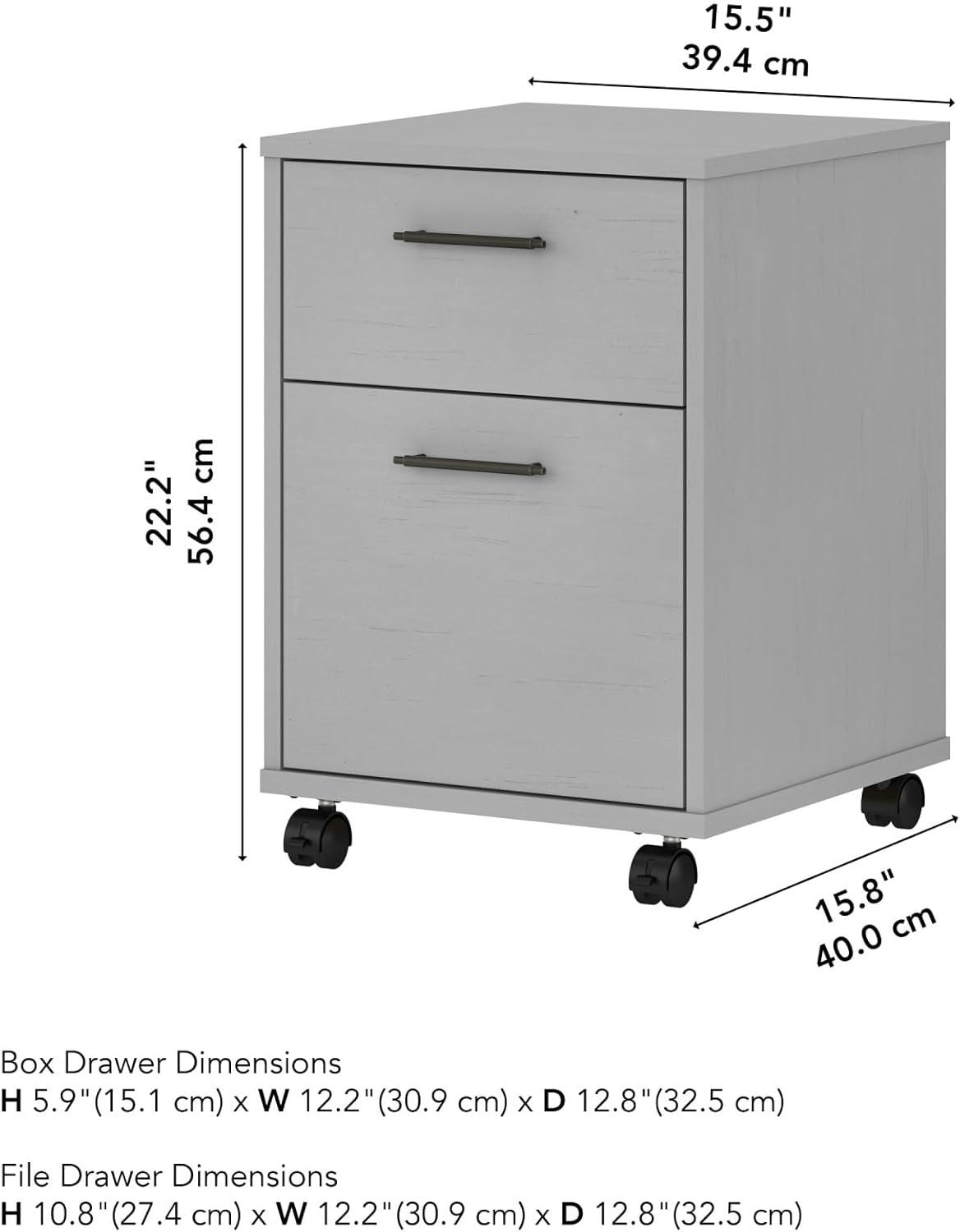 Bush Furniture Key West Mobile File Cabinet, 2 Drawer, Cape Cod Gray
