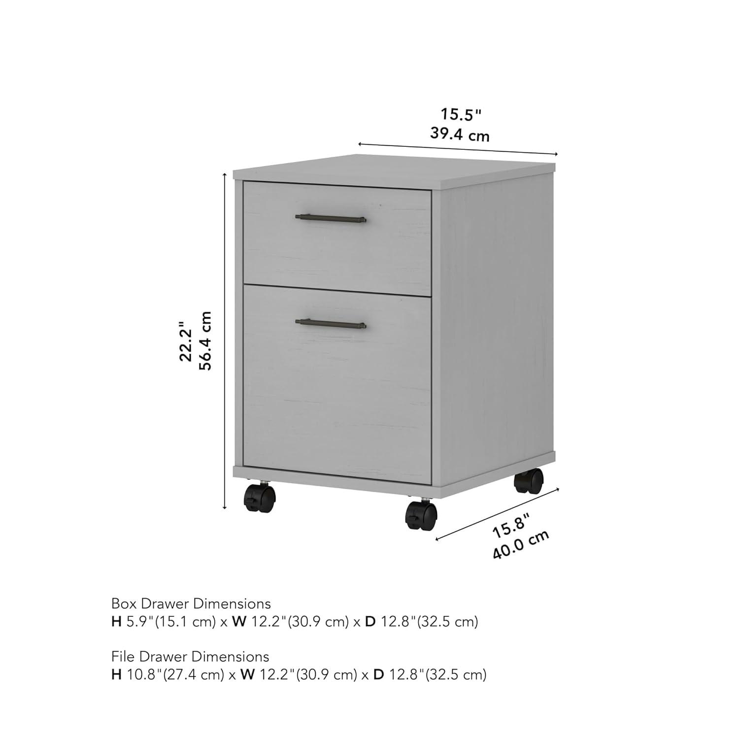 Bush Furniture Key West Mobile File Cabinet, 2 Drawer, Cape Cod Gray