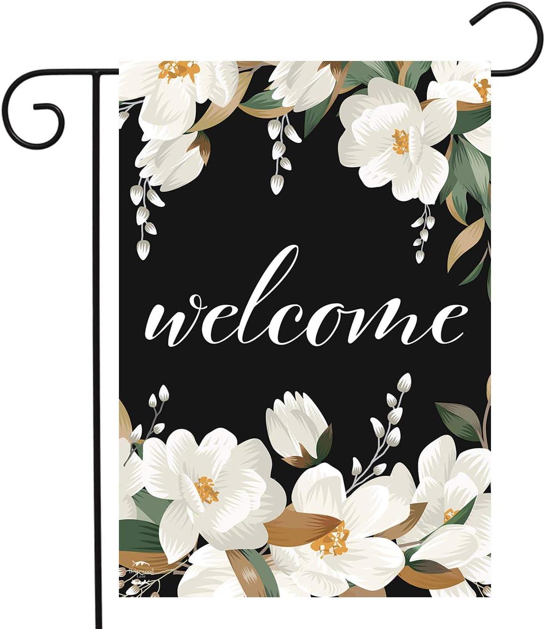 White Magnolias Spring Garden Flag Welcome Flowers 18" x 12.5" Briarwood Lane