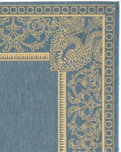 Courtyard CY2965 Power Loomed Indoor/Outdoor Area Rug - Blue/Natural - 4'x5'7" - Safavieh.