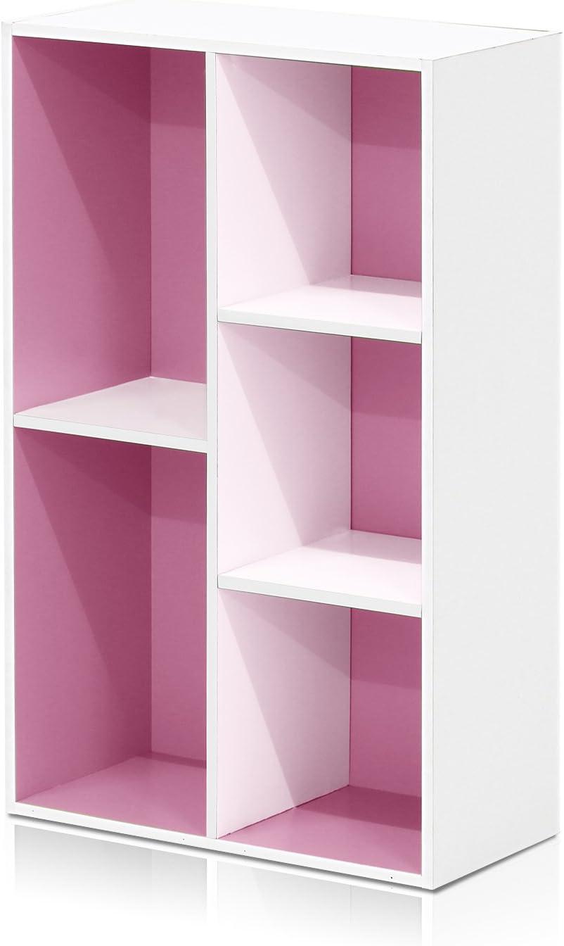 31" 5 Cube Decorative Bookshelf-Furinno Luder Reversible Open Shelf