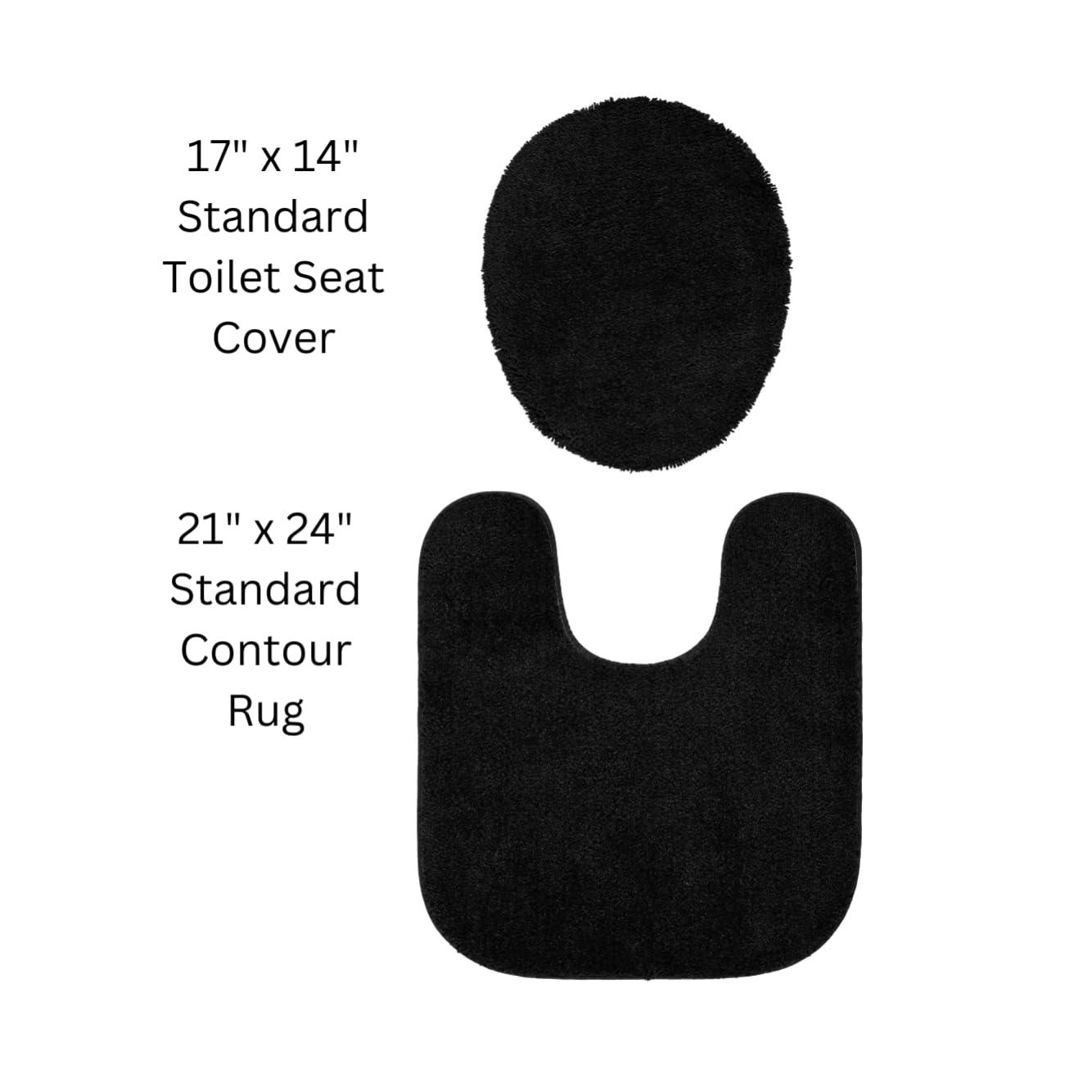 4pc Traditional Nylon Washable Bathroom Rug Set Basin Blue - Garland Rug: Includes Lid & Contour Cover, Machine Made