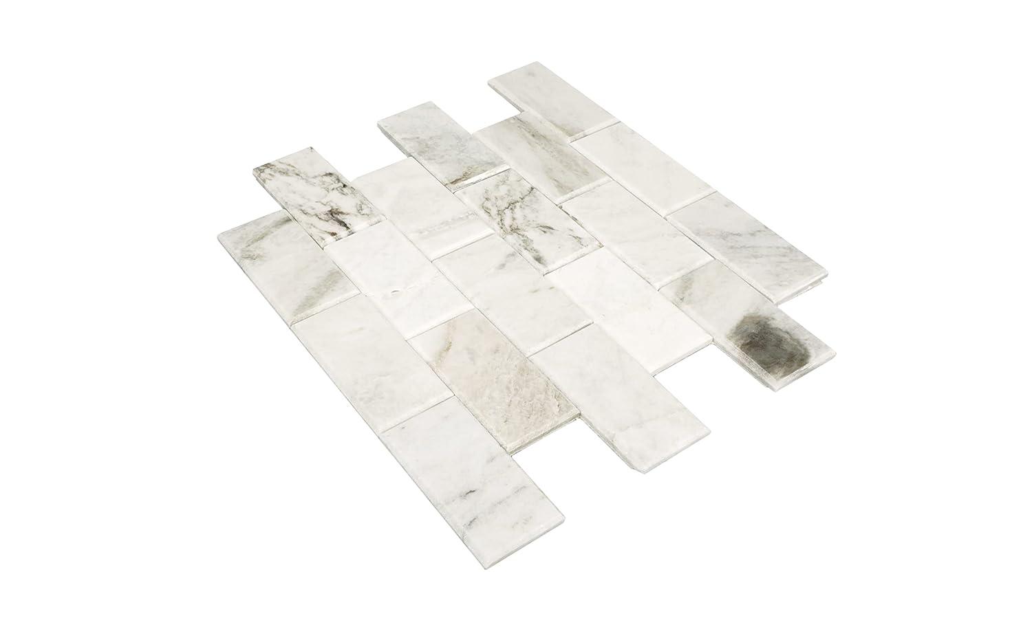 Daltile Simply Stick Mosaix 4'' W x 2'' L Natural Stone Peel and Stick Mosaic Tile