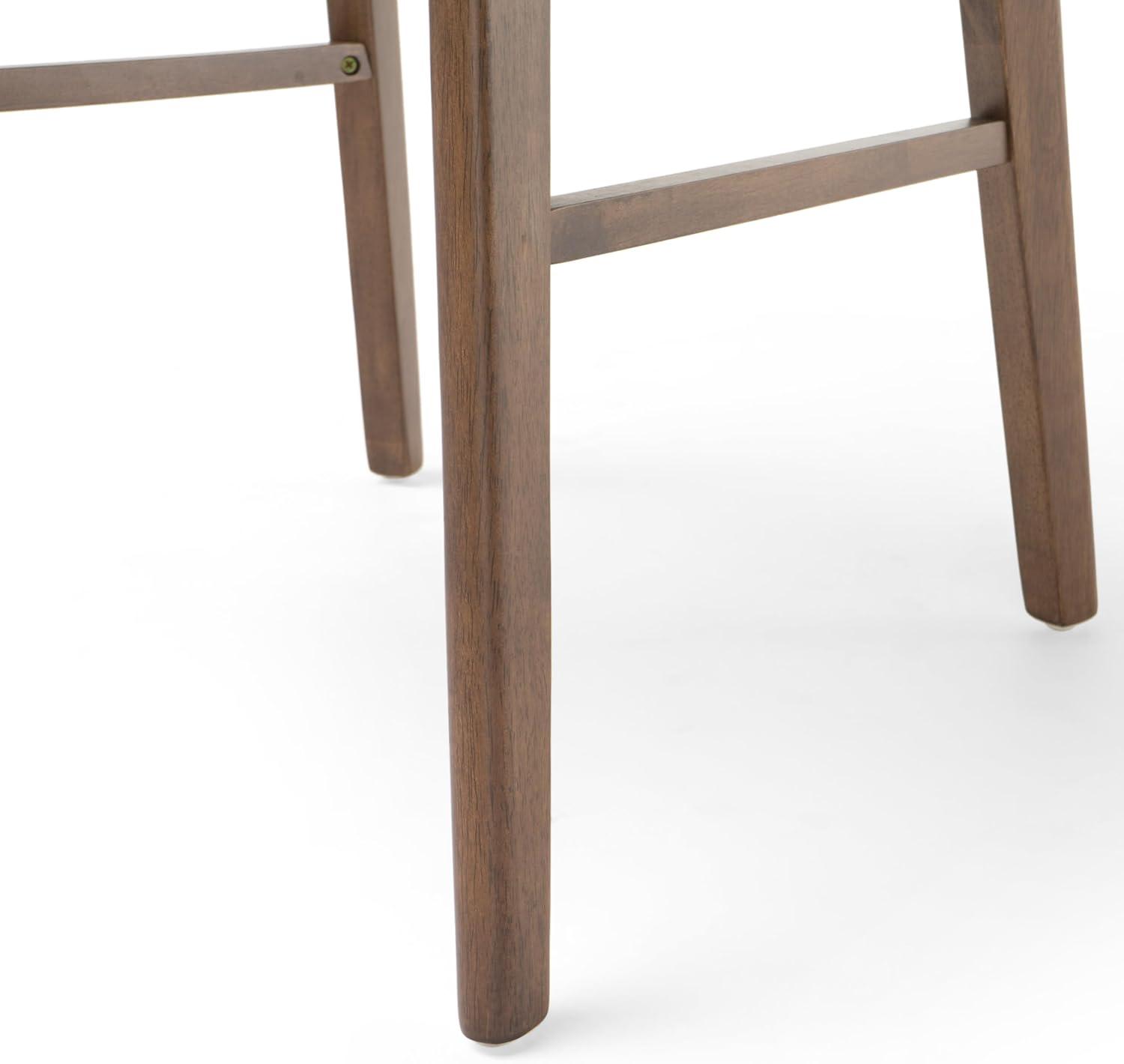 Christopher Knight Home Set of 2 Lucious Dining Chair Light Beige/Walnut: Upholstered, Rubberwood Legs, Scandinavian Style