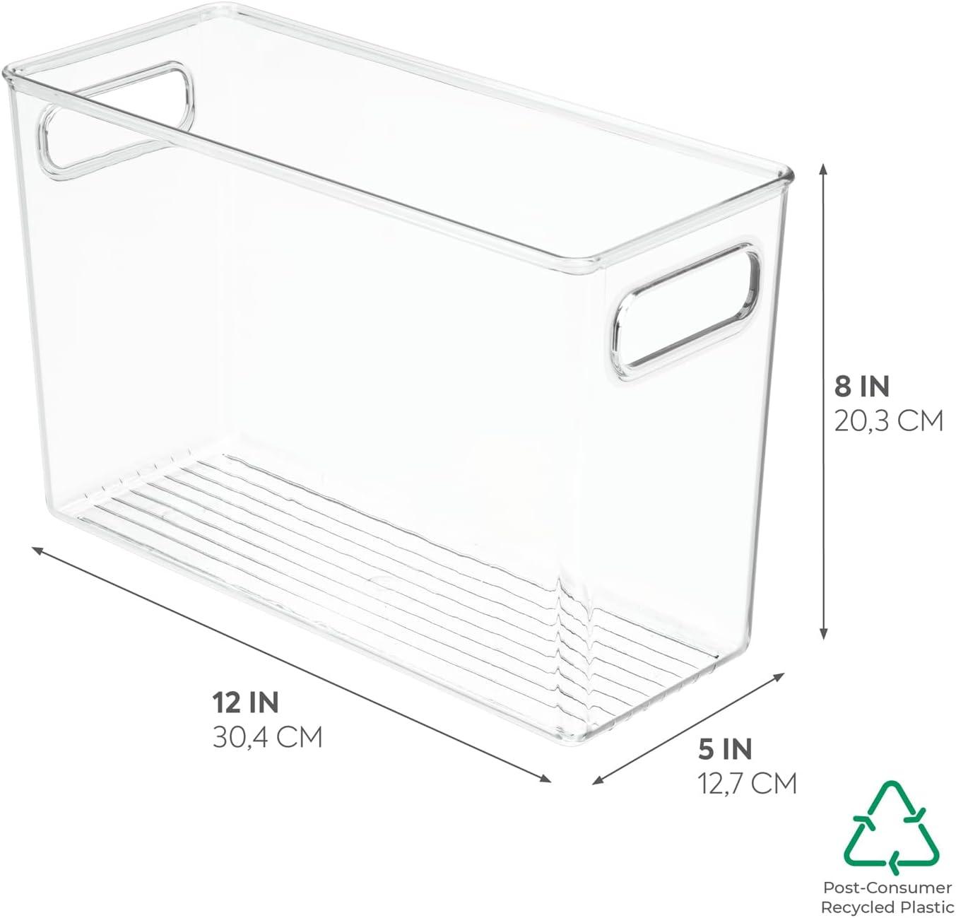 Clear Plastic Freestanding Cabinet Organizer with Handles