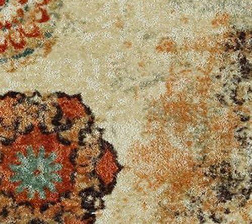 Caravan Blue Medallion Easy-Care Synthetic Rectangular Rug