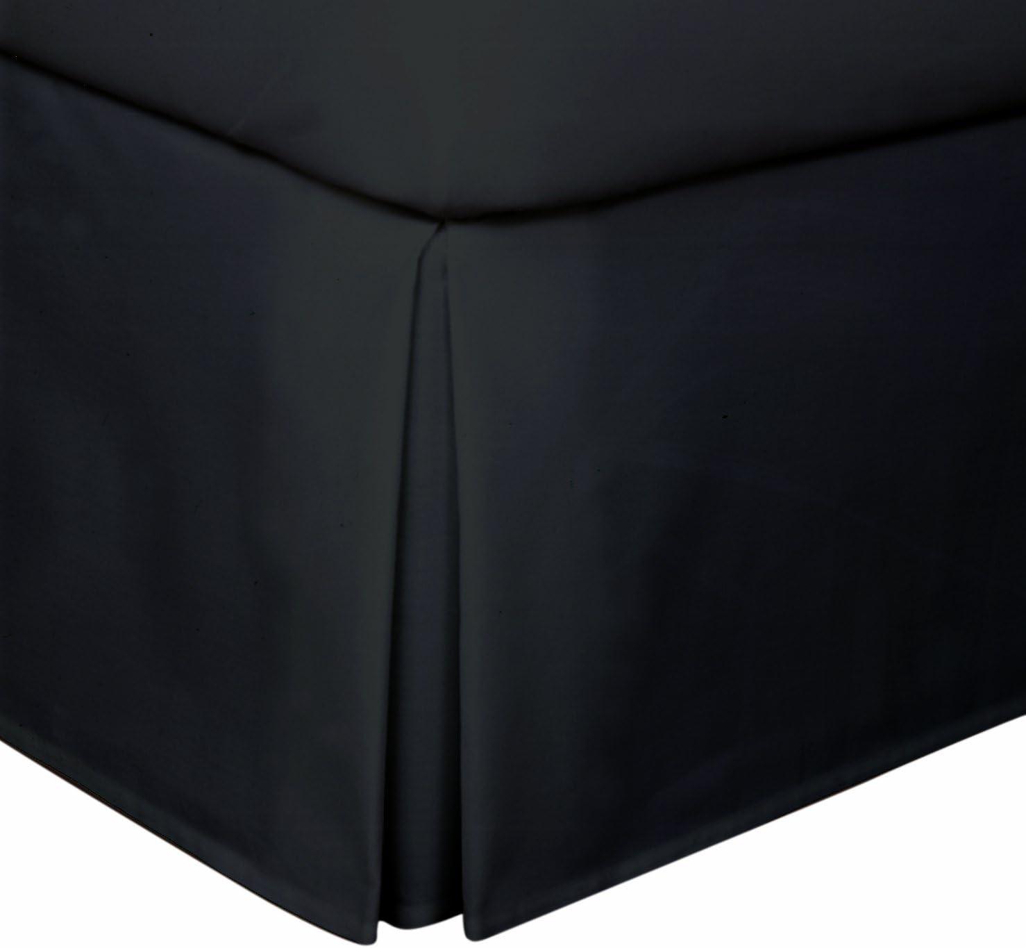 Queen Black Microfiber Tailored Bed Skirt with 14 Inch Drop