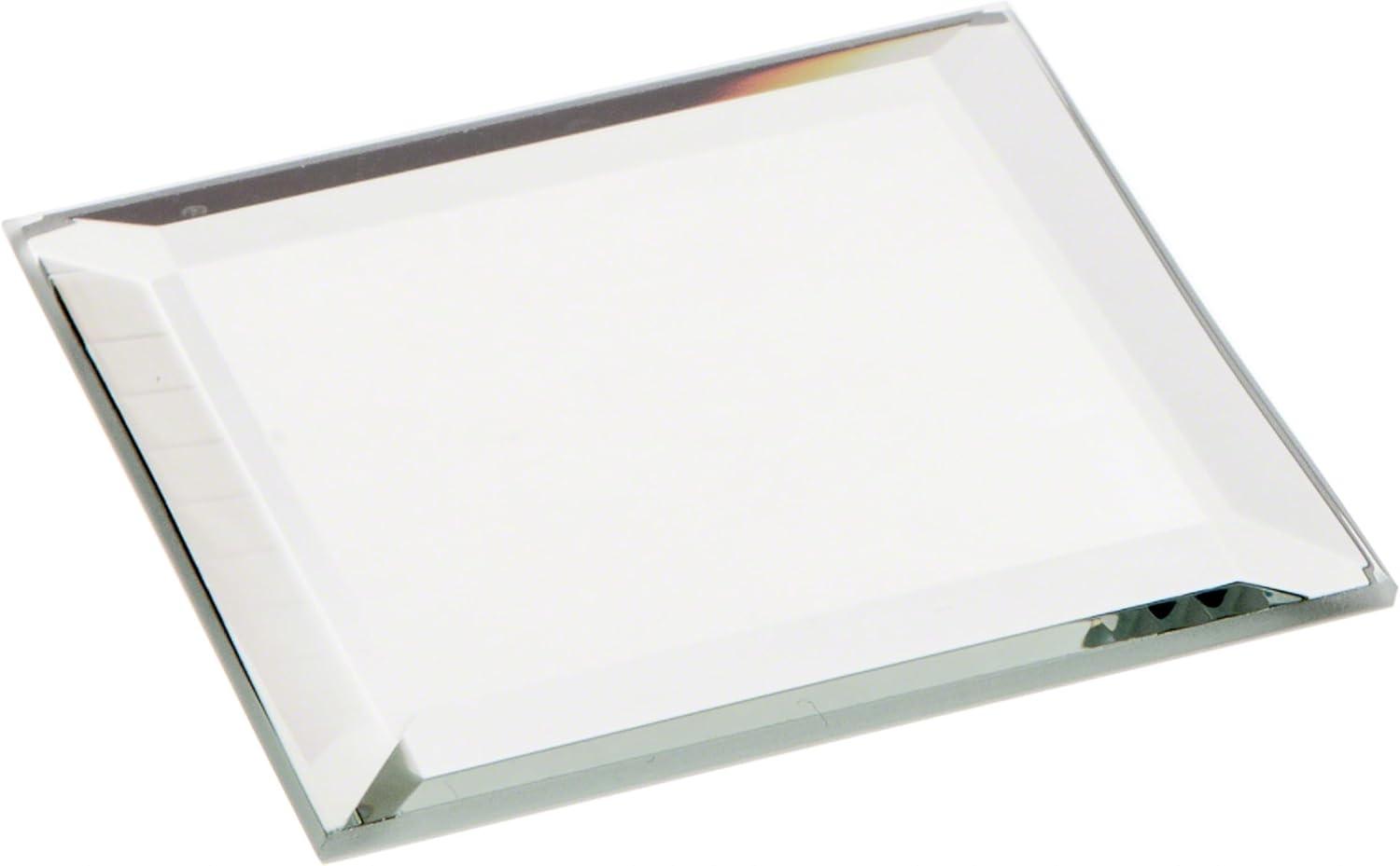 Polished Square Beveled Glass Mirror, 2 inch x 2 inch, Pack of 2