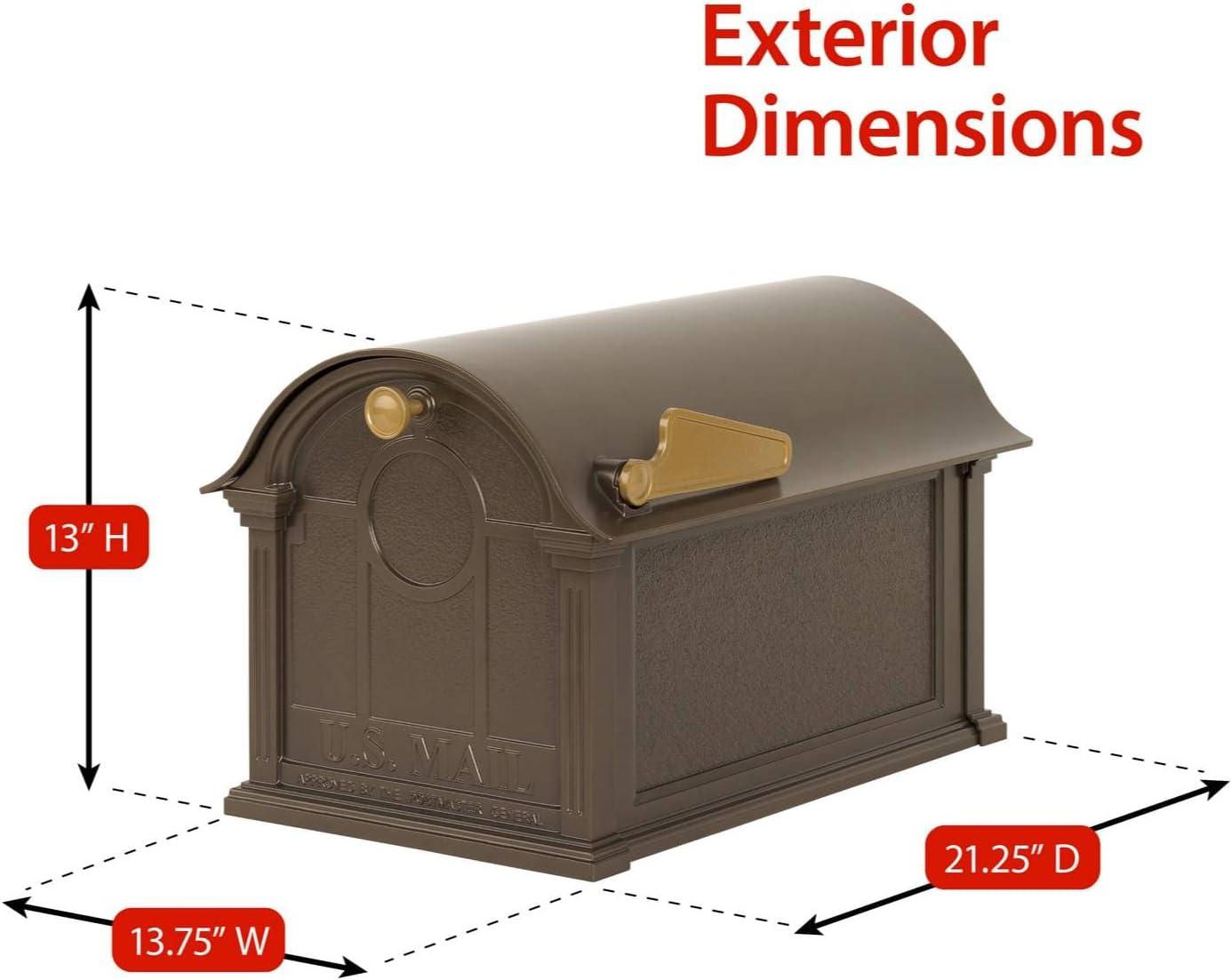 Balmoral Bronze Aluminum Lockable Large Mailbox with Post