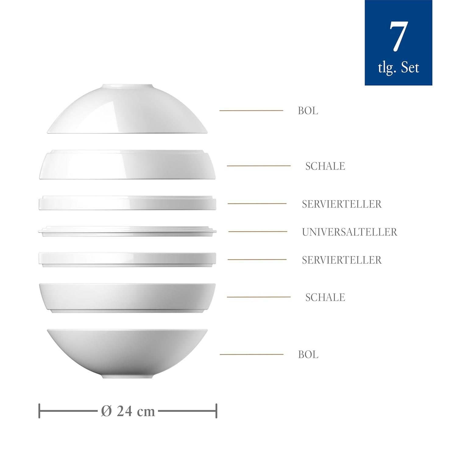 Iconic White Premium Porcelain Dinnerware Set for 2