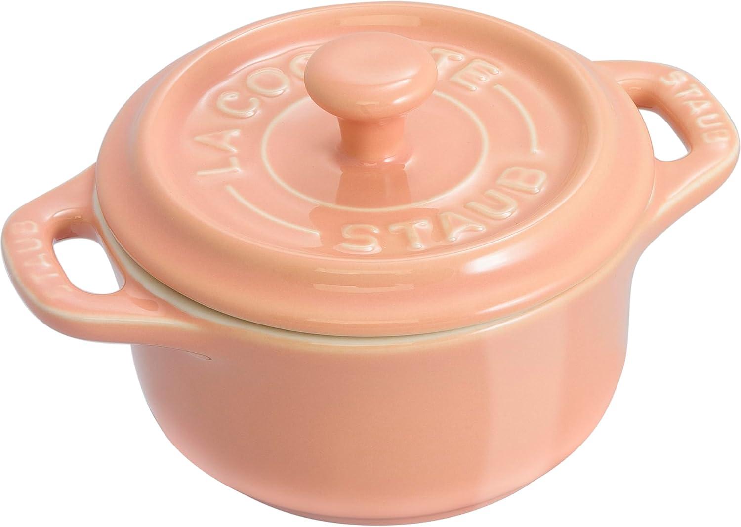 Pastel Ceramic Mini Cocotte Set with Lids, 6-Piece