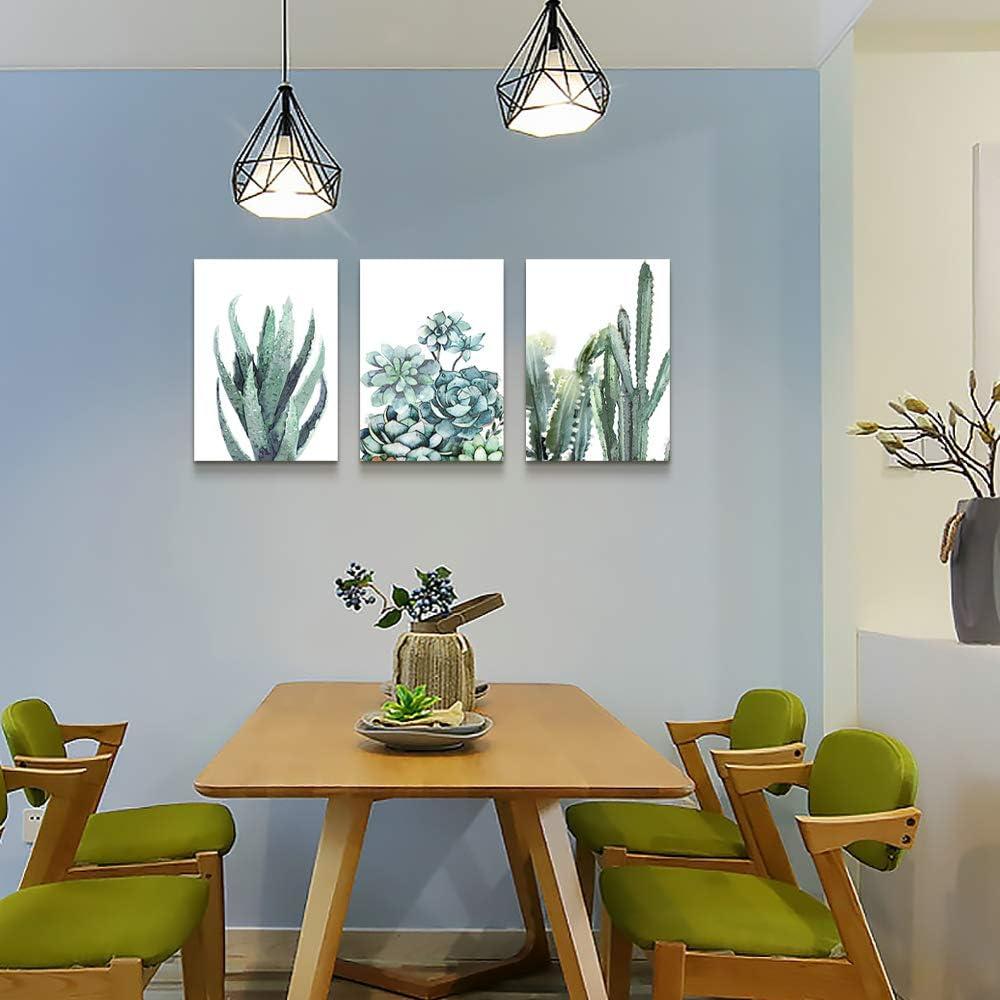 Canvas Wall Art For Living Room Bathroom Wall Decor For Bedroom Kitchen Artwork Canvas Prints Green Plant Flowers Painting 12" X 16" 3 Pieces Modern Framed Office Home Decorations Family Picture